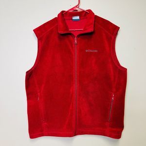 Columbia Fleece Mens Vest Size XLarge - Red